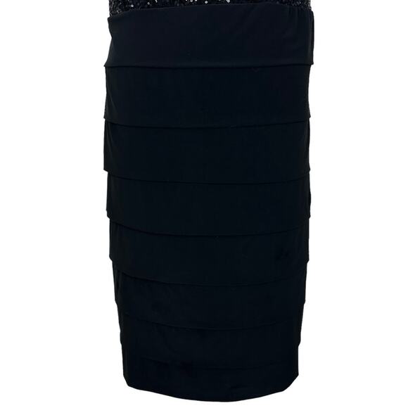 B. Smart Sequined Bandage Dress Black Size 22 Sleeveless Cocktail Stretch - Picture 2 of 6